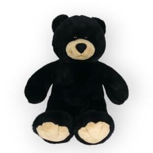 BABW Build A Bear Classic 18" Teddy Bear Plush Black Smile Soft w/ brown eyes